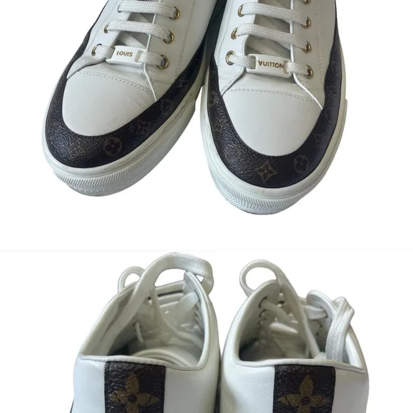 Louis Vuitton White Leather Sneakers - Picture 5 of 11